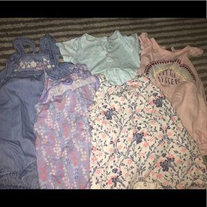 Set of 7-baby rompers, dress and jammies